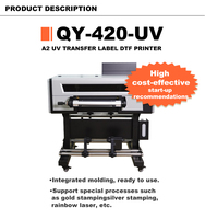 Nouvelle imprimante d'autocollants UV DTF entièrement automatique Qinyu 42 cm, machine d'impression numérique à transfert par enveloppement de rouleaux avec godets d'encre, 3,5 m²/h