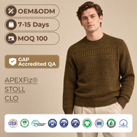 Pull d'hiver personnalisé pour homme, col rond, 100% coton, motif rayé complexe, style Old Money & Preppy