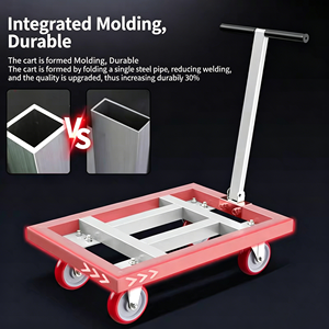<span class=keywords><strong>Chariot</strong></span> <span class=keywords><strong>de</strong></span> transport d'atelier à pousser manuel, amélioré, à tubes carrés, grand format et épaissi - Product Image 2