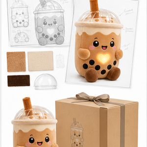 Bubble Tea Talking Plush Toy AI Smart Companion Kids Language Learning Educational Interactive Stuffed Animal Cotton/Polyester - Product Image 6