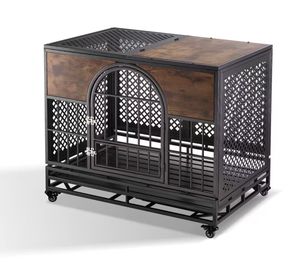 Petfit Stackable có thể gập lại nhiệm vụ nặng nề con chó Thùng đồ nội thất cho lớn và vừa con chó bằng gỗ kim loại con chó Thùng lồng đồ nội thất - Product Image 1