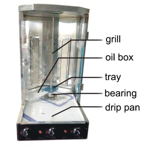 Doble varilla de gas rodante Shawarma tostadora LPG usado Shawarma que hace la máquina comercial Shawarma Kebab <span class=keywords><strong>Doner</strong></span> - Product Image 6