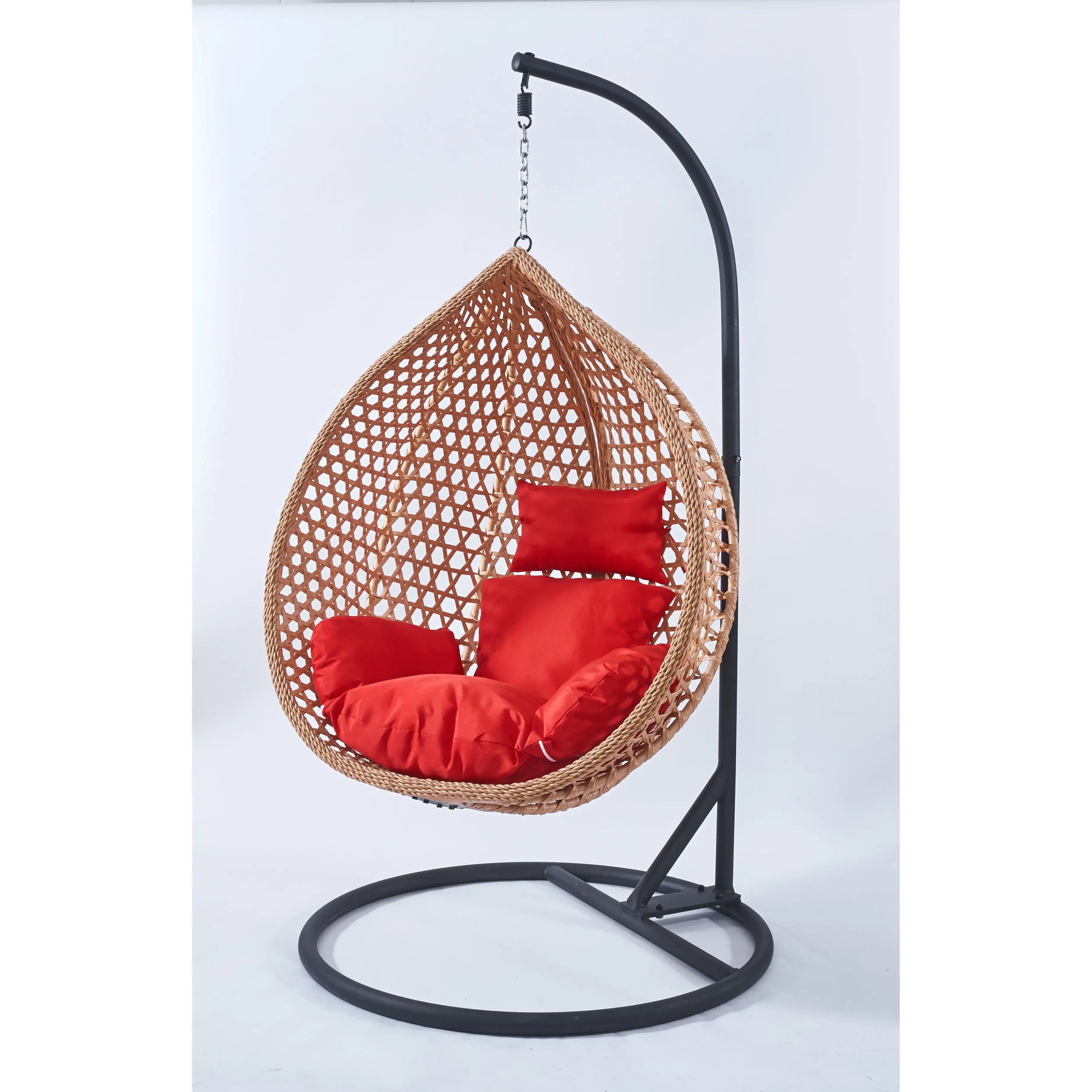 Swing iron hammoch chair spring beauty salon extended single covers coppia impermeabile sedie a forma di uovo rosso gamba in metallo