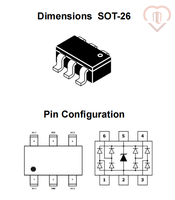 Diode TVS unidirectionnelle Leiditech SRV05-4 SOT-26 5V 17A 0.3pF 4 lignes pour l'électronique grand public et les équipements de communication