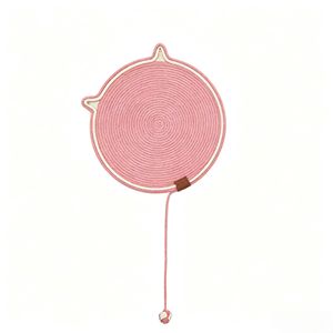 Tapis à gratter pour chat en corde de coton tressée avec balle jouet intégrée, résistant aux rayures, résistant à l'usure, lavable, orange rouge, 35 cm - Product Image 5
