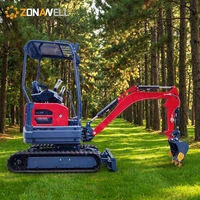 Mini-excavatrice sur chenilles personnalisable 1,8 T, double pompe hydraulique, moteur et boîte de vitesses haute efficacité, puissance 10,2 kW, capacité de montée 30°