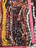Vente en gros de perles d'agate rouge ancienne en forme de petite colonne perles d'agate rouge perles de pierre en vrac perle d'anneau