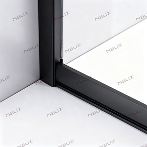 Caja <span class=keywords><strong>de</strong></span> baño <span class=keywords><strong>de</strong></span> aluminio negro Esquina simple Vidrio templado Rectángulo Puerta corredera Cabina <span class=keywords><strong>de</strong></span> ducha Habitación - Product Image 6