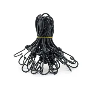 10pcs Bungee Cord With Hooks Heavy Duty Set Rubber Elastic Straps Rope For Tarps Tents Wire Racks