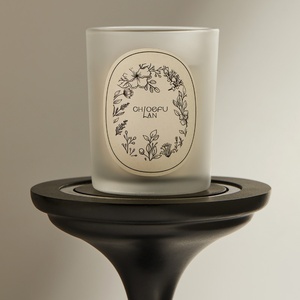 Ensemble cadeau d'affaires créatif givré <span class=keywords><strong>en</strong></span> trois pièces, bougeoirs <span class=keywords><strong>en</strong></span> <span class=keywords><strong>verre</strong></span> haut de gamme, lanternes et pots à bougies pour la fête des femmes et les anniversaires - Product Image 3