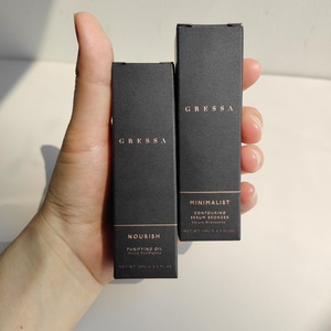 Groothandel Luxe Papieren Opvouwbare Verpakking Zwart Kaart Papieren Dozen Met Debossed Voor Etherische Olie Geschenkdoos - Product Image 1