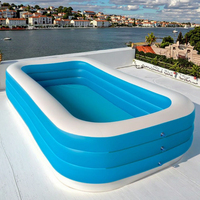 Grande piscine gonflable rectangulaire en PVC pour bébé baignoire familiale portable pour enfants et adultes