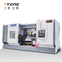 Tour à métaux CNC à banc incliné TCK700A, tour CNC haute précision à 12 stations