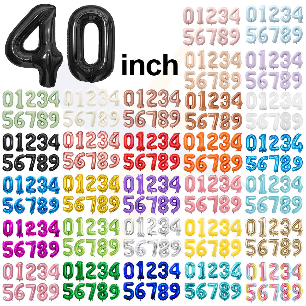 Wholesale 40 Inch Aluminum Foil Number Balloons Party Balloon Set with Number Balloons Best Party Accessories Supplier