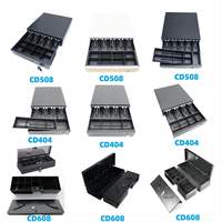 Tiroir-caisse CD508 avec plateau en plastique, 5 compartiments billets, 8 compartiments pièces, compatible avec les systèmes de point de vente Android et Windows