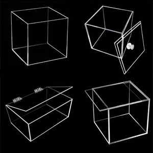 Hộp Acrylic Tùy Chỉnh, Hộp Trưng Bày Acrylic Trong Suốt, Năm Mặt Có Nắp/Trượt hoặc Đế, Hộp Vuông Acrylic - Product Image 1
