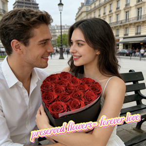 Rose Stabilizzate in Scatola a Forma di Cuore, Regalo <span class=keywords><strong>per</strong></span> <span class=keywords><strong>San</strong></span> <span class=keywords><strong>Valentino</strong></span>, Natale, Compleanno, Festa della Mamma, Lunga Durata 3-5 Anni - Product Image 4