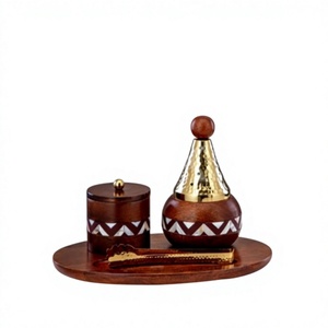 High Quality Luxury Design Brown Solid Wood Incense Burner Decorative For Centrepiece Wedding Table Top Decor - Product Image 1