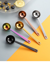 Cuillère doseuse à long manche en acier inoxydable 304, 2,5 ml-30 ml, pour café, lait en poudre, poudre de fruits, design moderne minimaliste fait main - Product Image 6