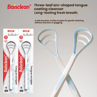Grattoir à langue en silicone double face, nettoyeur de langue portable, outil d'hygiène buccale pour adultes