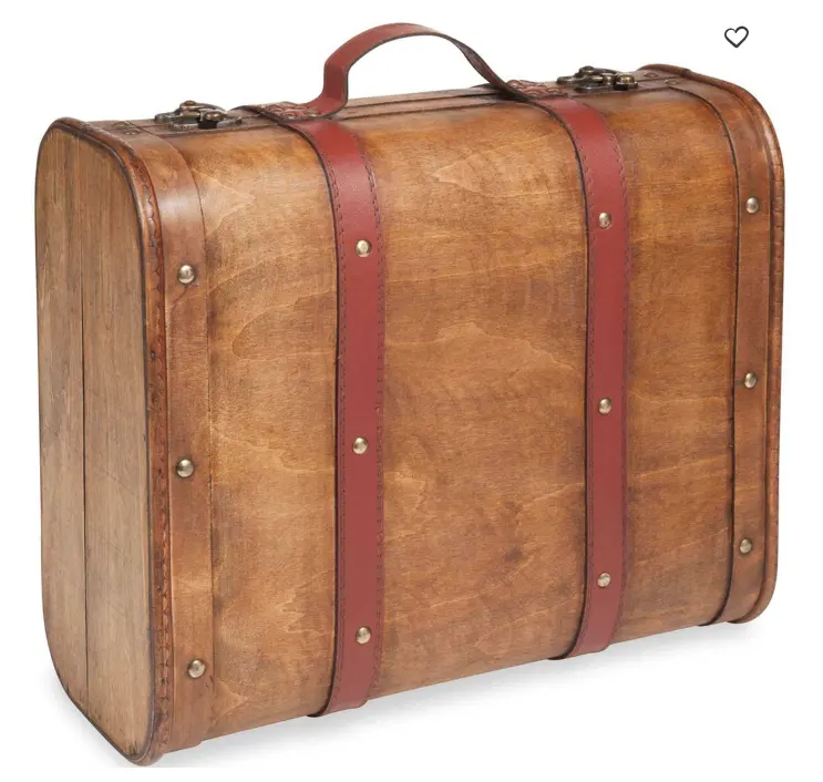 Mala de madeira retrô chinesa por atacado, porta-malas de madeira vintage, caixa de mala antiga, porta-malas de madeira retrô