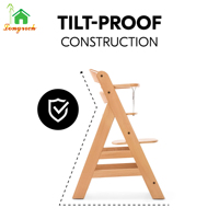 Chaise haute multifonctionnelle en bois pour bébé Hauteur réglable avec ceinture de sécurité pour siège bébé pour tout-petits enfants