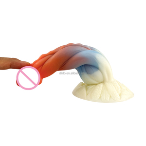 Doppio strato di colore misto in Silicone liquido Monster Dildo colorato perline anali con forte ventosa per la masturbazione femminile - Product Image 4