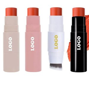 Stick de blush double tête avec logo privé MLM, waterproof, longue tenue, fini scintillant pour le visage - Product Image 1
