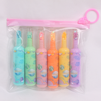 Surligneur en forme de bouteille pastel mignon pour les enfants, peinture artistique, marqueur scintillant pour l'école et le bureau