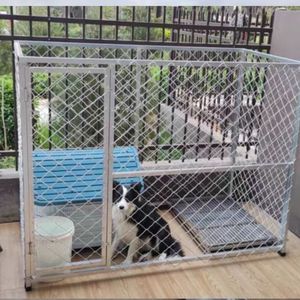 300x300xhh180 cm Boîte pour chien d'extérieur avec couvercle en bois galvanisé à chaud et treillis et portails de clôture arrière - Product Image 3