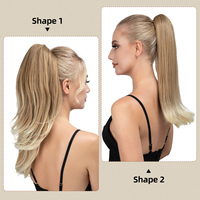Extensions de queue de cheval synthétiques ondulées longues de 22 pouces, résistantes à la chaleur, couleur gingembre, à clipser, pour femmes blanches - Vente en gros