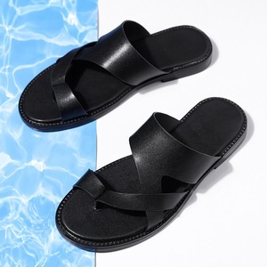 Nouvelle vente chaude : Tongs plates en cuir pour hommes, style indien, à bout ouvert, grandes tailles <span class=keywords><strong>47</strong></span>-48, chaussures d'été de haute qualité - Te Mu Shop - Product Image 5