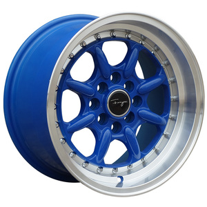 F80868 15 pulgadas 8.0j ET15 4X100/114,3/73,1, rojo amarillo azul verde del borde de la buena calidad de aleación de ruedas modificado modelo de nuevo diseño - Product Image 1