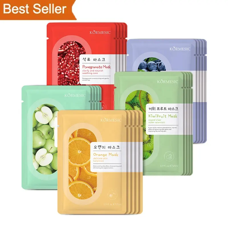 KORMESIC OEM/ODM Private Label Beauty Fruit Face Maskss Beauty Facial Mask Paper Sheet Korean Skin Care Moisturizing Face Mask