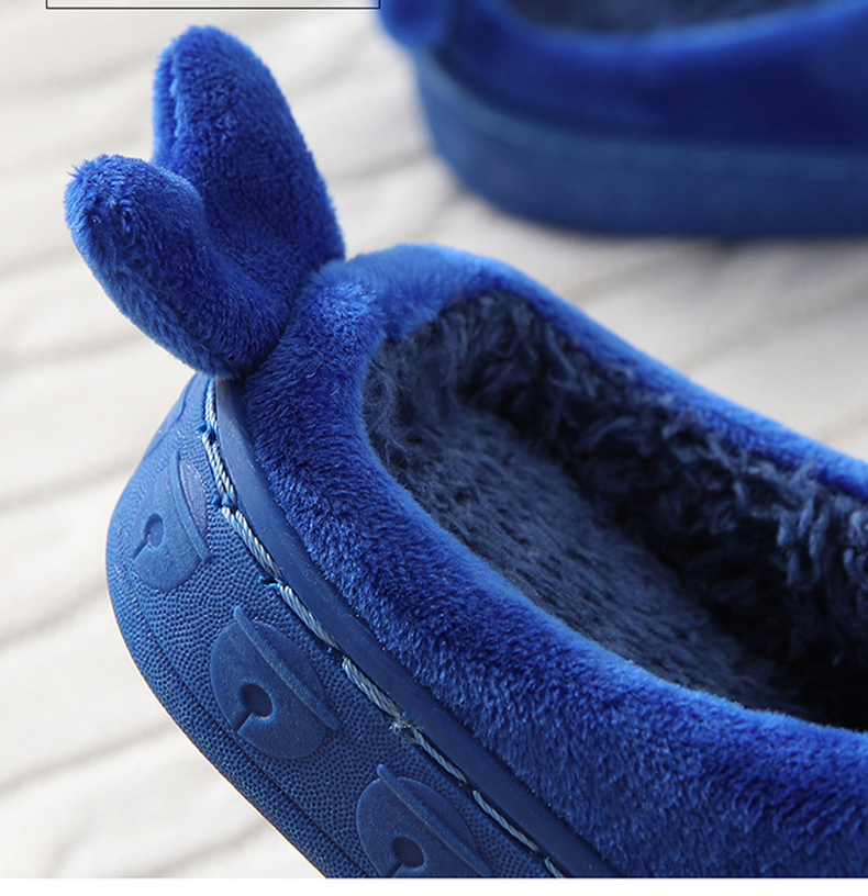 Children's Cotton Slippers Cartoon Shark Indoor Non-slip Warm Household Kids Plush Slippers