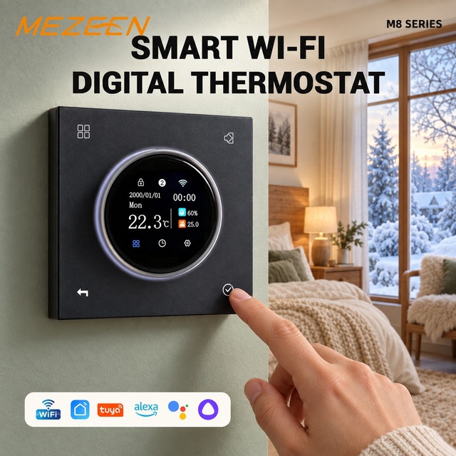 High-end Multi-functional EU Standard Floor Heating Thermostat New Design Trending Smart Home Thermostats