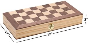 Bộ Cờ Vua Staunton Bằng Gỗ Với Bà<span class=keywords><strong>n</strong></span> Cờ Có Thể Gập Lại Quâ<span class=keywords><strong>n</strong></span> Cờ Lưu Trữ Khe & Hộp Cờ - Product Image 4