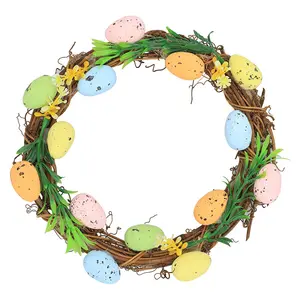 复活节花环兔子蛋藤门花环庭院装饰前门花环