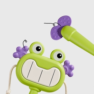 Wholesale Cartoon Crab Frog Baby Rattle <b>Drum</b> Teether Toy Double-sided Hand <b>Drum</b> Biteable Silicone Teething Bottom - Product Image 5