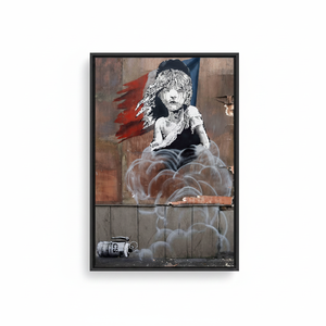 Banksy 'Miserables' Printed Canvas: Provocative Street Art Decor,<b>BLACK</b> <b>FRAMED</b> CANVAS - Product Image 2