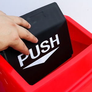 15L <b>Square</b> Plastic Trash Can With Flip Top Lid Black Cover Kitchen Waste Bin HDPE Material Indoor Use - Product Image 1