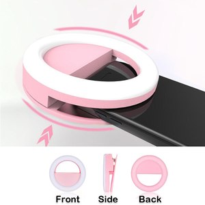 Mini éclairage Ring Light à Led avec Clip pour téléphone Portable, lumière de couleur rose, pour Selfie, <span class=keywords><strong>Tik</strong></span> <span class=keywords><strong>Tok</strong></span> RG01 - Product Image 5