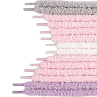 Lacets plats doux et moelleux personnalisés WEGOODZF, 8 mm de large, en polyester duveteux, paire unisexe pour baskets et chaussures décontractées