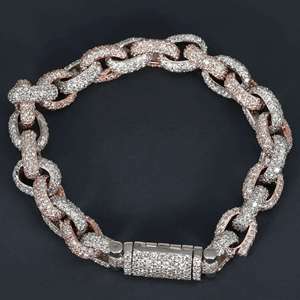 Best Quality Moissanite Cuban <b>Bracelet</b> With Strong Construction Brilliant Appearance For Retail Collections Available For Sale - Product Image 3