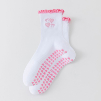 Chaussettes de yoga avec logo mignon à motifs personnalisés, chaussettes Pilates confortables et chaudes, chaussettes de yoga de gymnastique