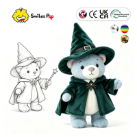 Offre Spéciale EN71 GRS FSC Peluche personnalisée avec logo, Ours bleu sorcière, Animal en peluche mignon, Fabricant de jouets en peluche