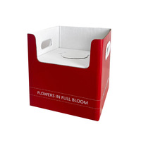 Boîte d'emballage cadeau bouquet de roses Boîtes à fleurs carrées en carton ondulé avec poignée