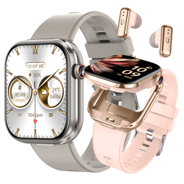 T99 TWS Earphone Smartwatch with NFC Function Heart Rate Sleep Health Monitoring Sports Fitness Tracker Smart Watch with Earbuds