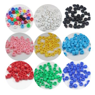 Wholesale 1900pcs/bag Custom Plastic Pony Acrylic Beads Bulks Bracelet DIY Hair Beads Loose Pony Beads For Jewelry Making