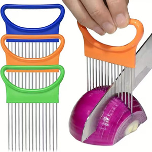 Cortador de Cebolla Manual Multifuncional, Utensilio de Cocina, Suavizador de Agujas de Pino, Soporte para Rebanar Cebolla, Inserto de Acero Inoxidable - Product Image 1